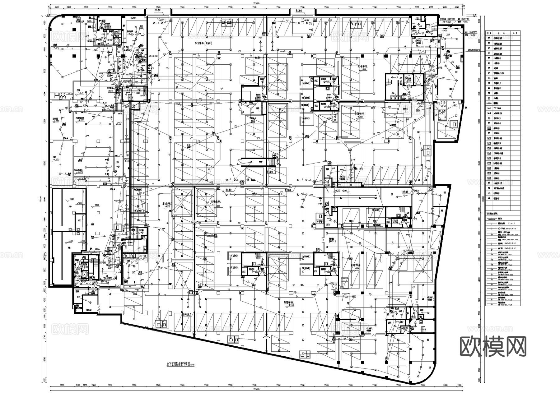 地下室消防报警 平面图 报警器消防图 烟感消防图cad施工图