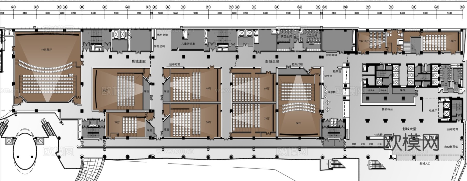电影院  最新全套施工图设计cad施工图
