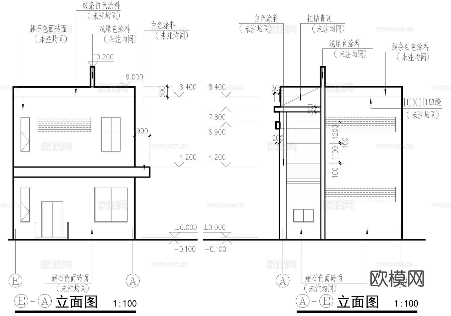 二层公共厕所建筑 卫生间洗手间 管理储藏室cad施工图