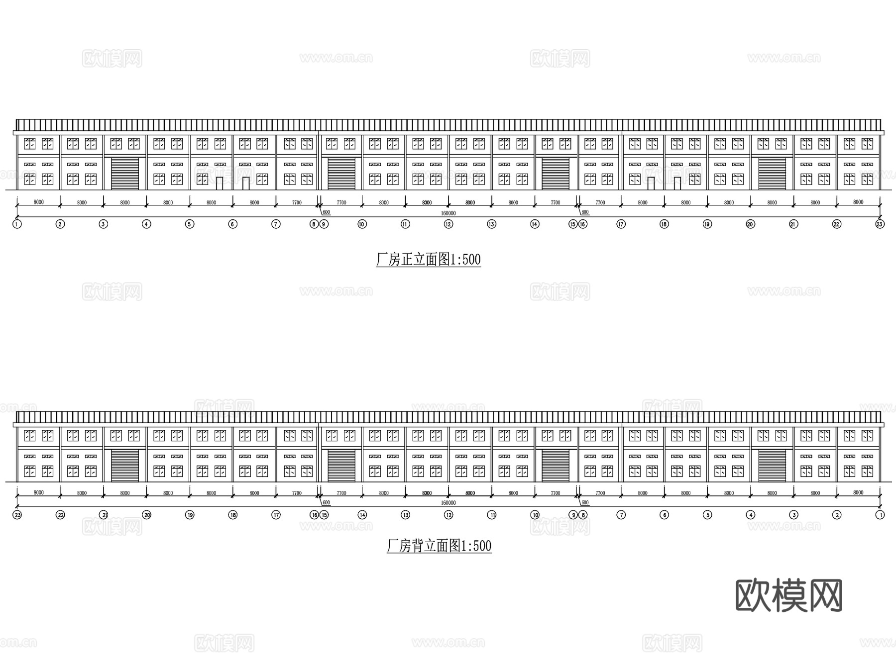 二层工业厂房建筑结构CAD施工图cad施工图
