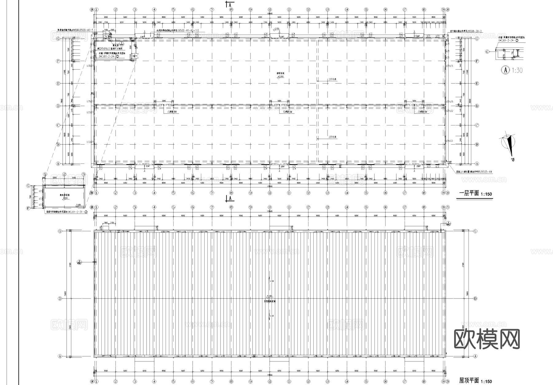 化工设备工业园区办公厂房传达室建筑规划CAD施工图cad施工图