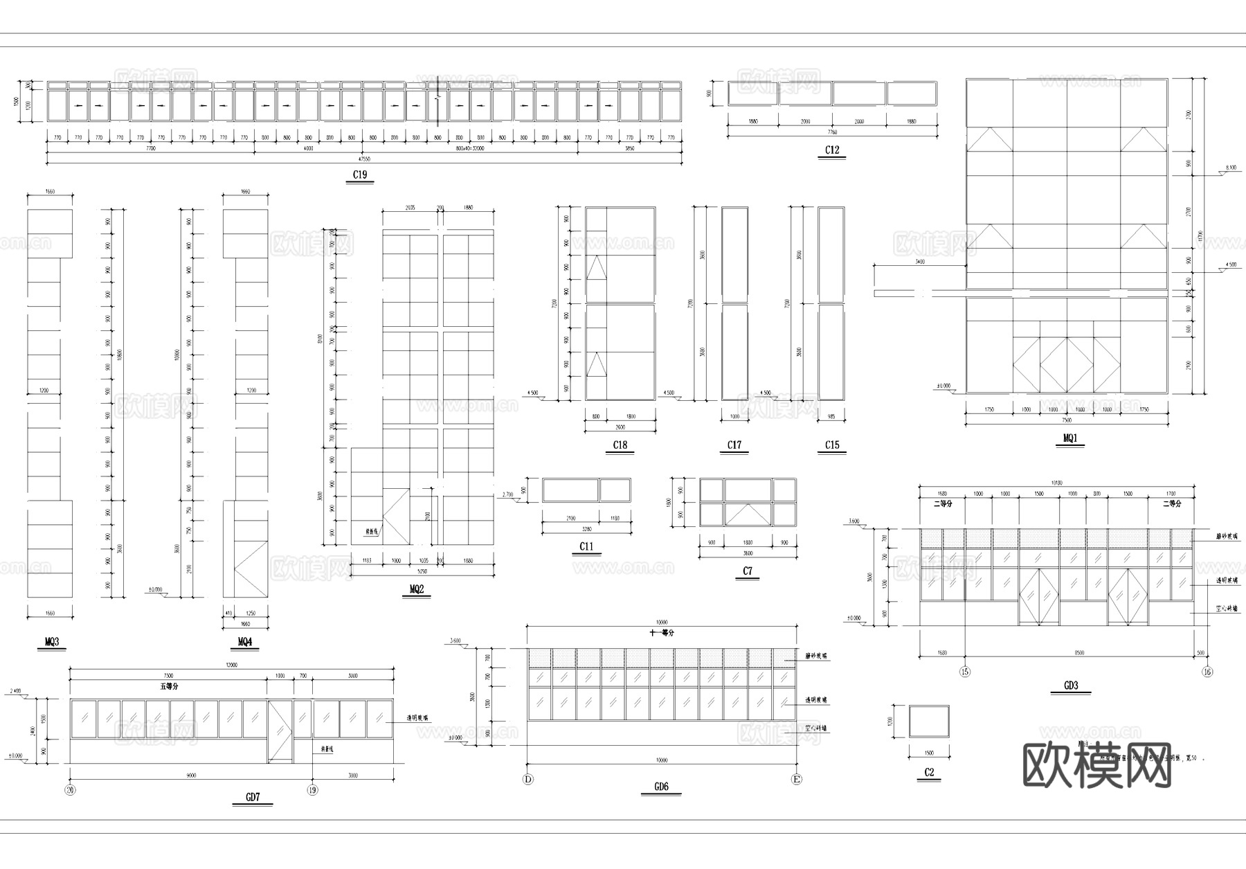 轴加工及部装厂房工业建筑CAD施工图cad施工图