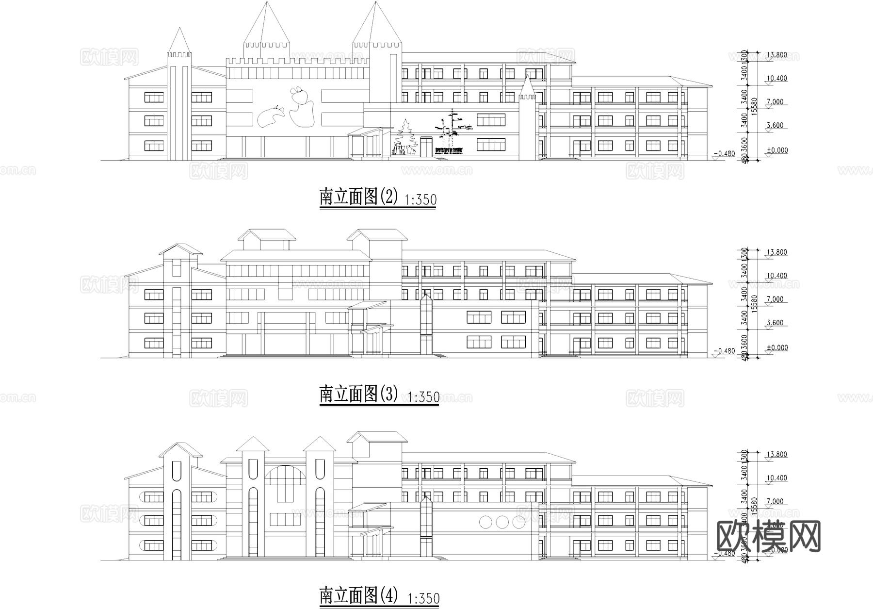 县机关幼儿园建筑CAD施工图cad施工图