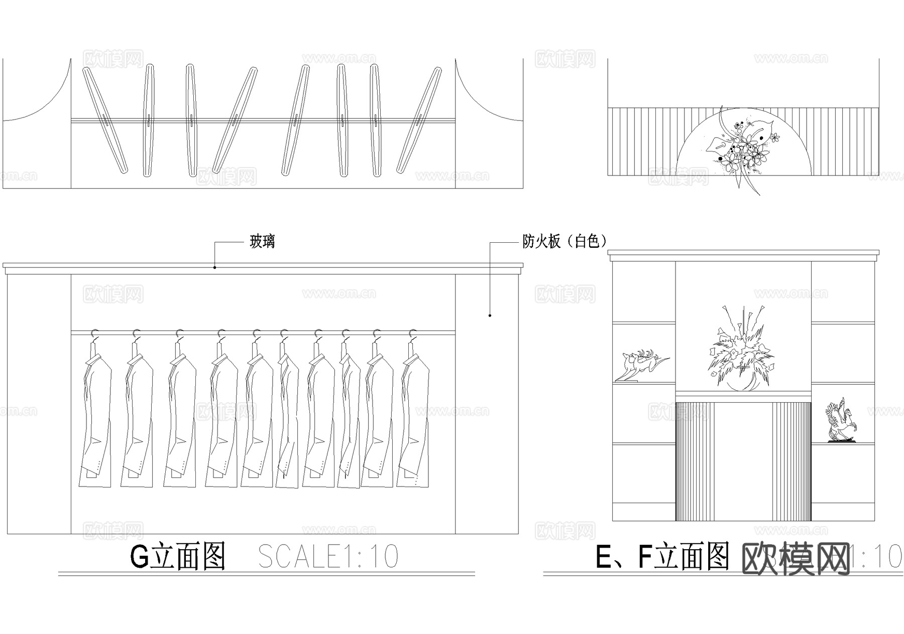 服装店 服饰店 专卖店 阁楼cad施工图