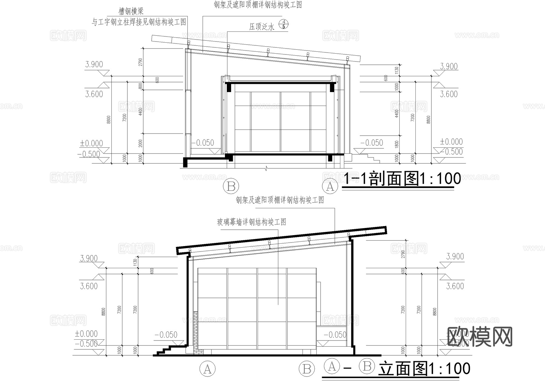 公共厕所建筑 洗手间管理房cad施工图