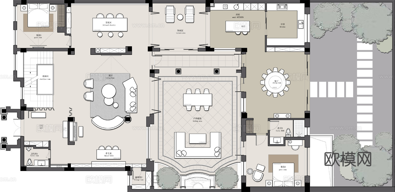 别墅样板间  最新全套施工图设计cad施工图