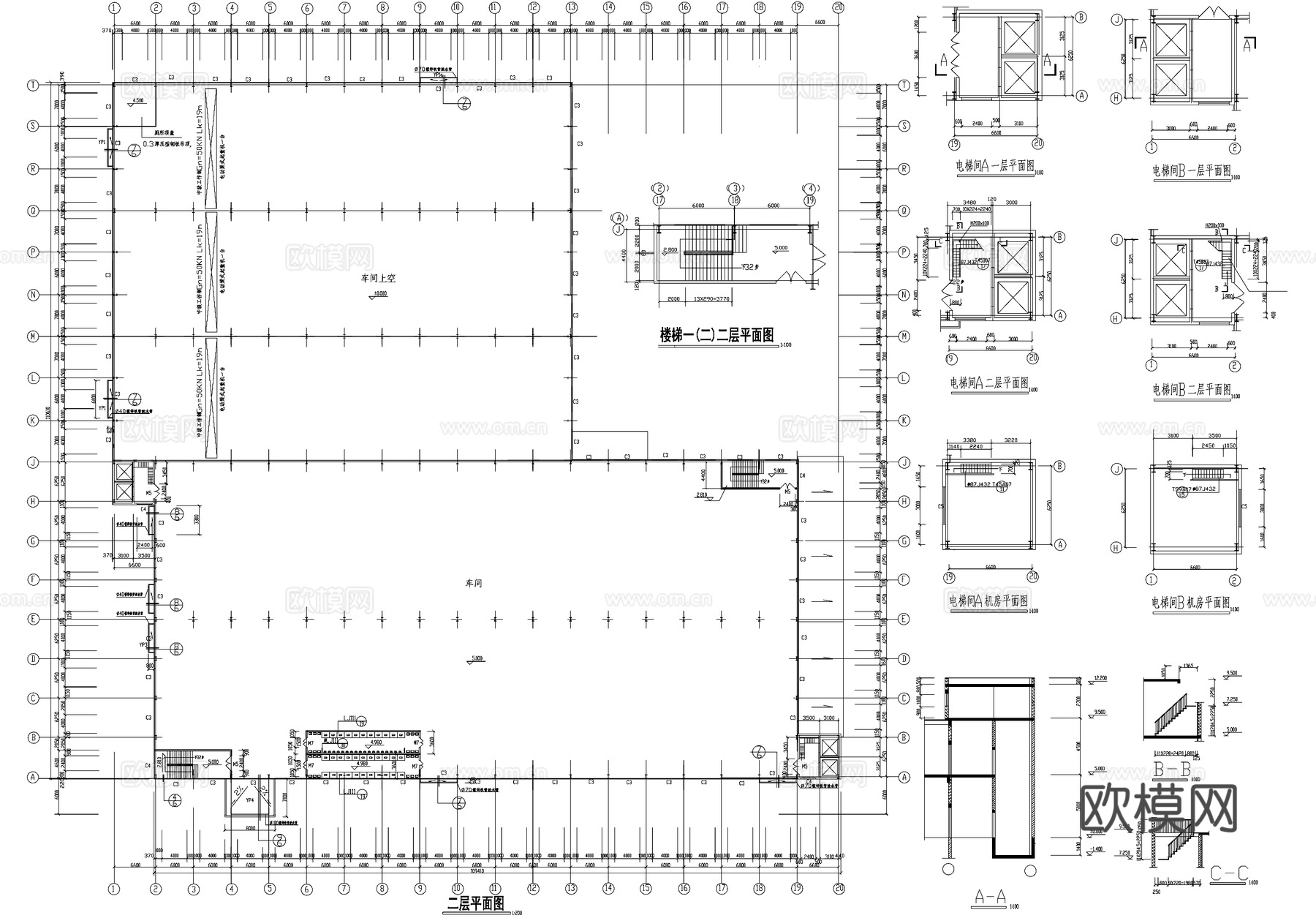 钢结构厂房单层车间工业建筑cad施工图