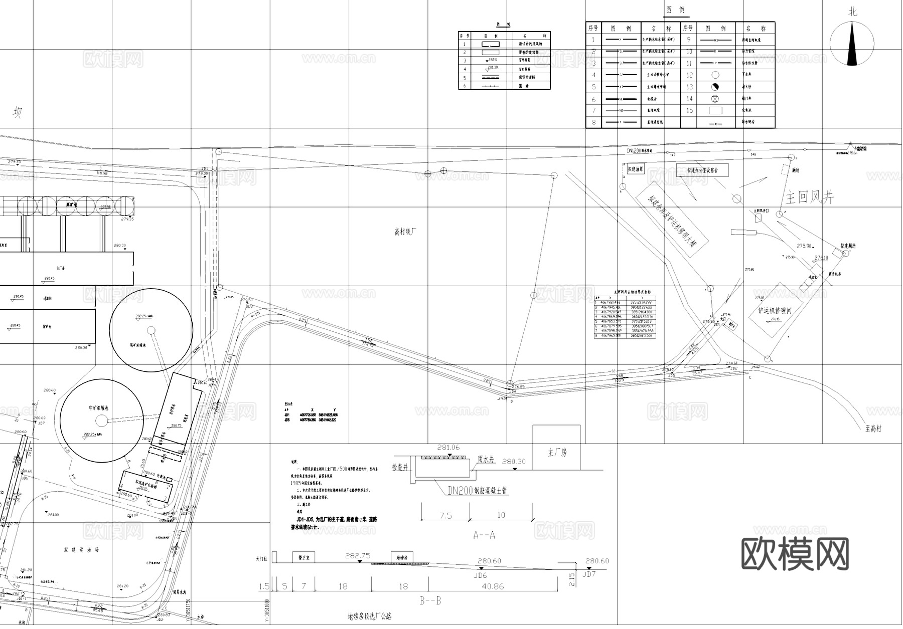 工业矿区铁厂厂房宿舍园区规划总平面CAD施工图cad施工图