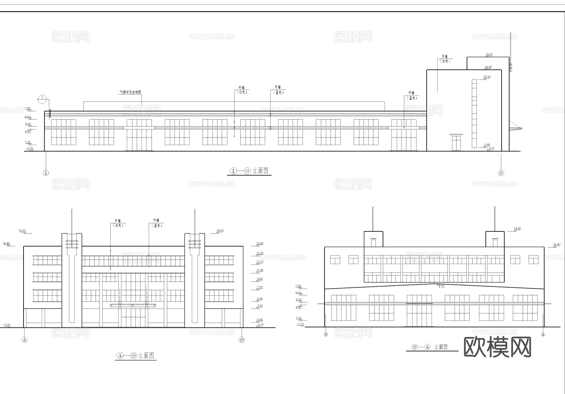 磨工车间厂房工业建筑CAD施工图cad施工图