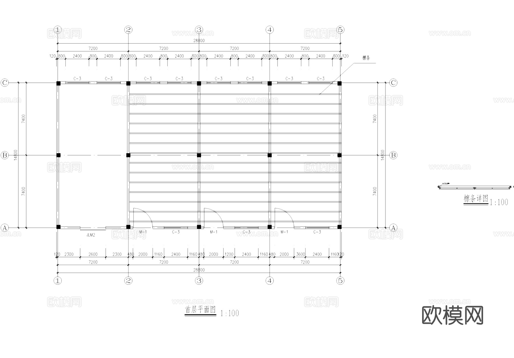 工业厂房车间建筑CAD施工图cad施工图