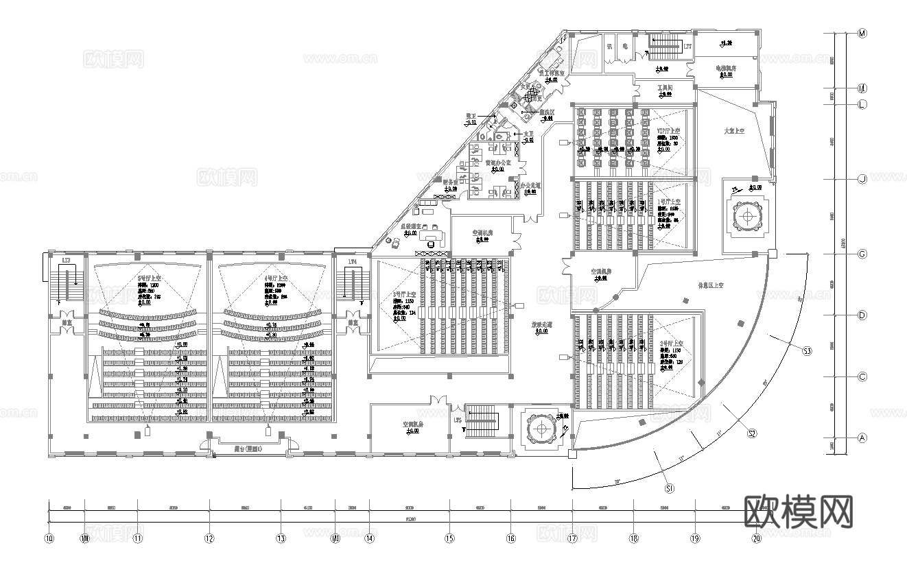 电影院 最新全套施工图设计cad施工图
