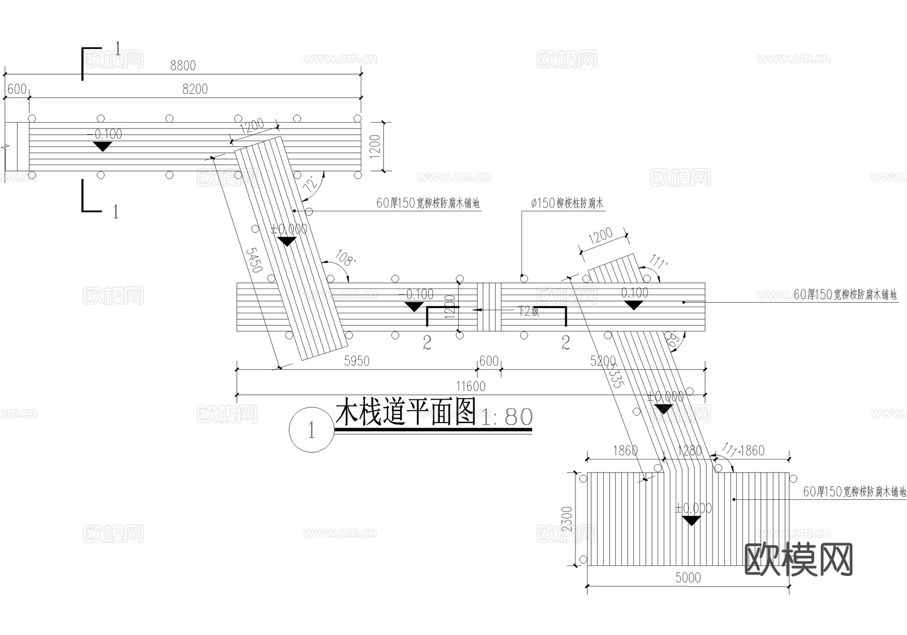 木栈道cad施工图
