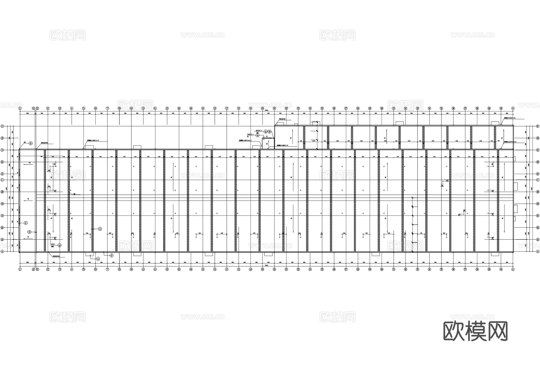 汽车厂房装配车间总装车间工业建筑cad施工图下载（渲染图2）