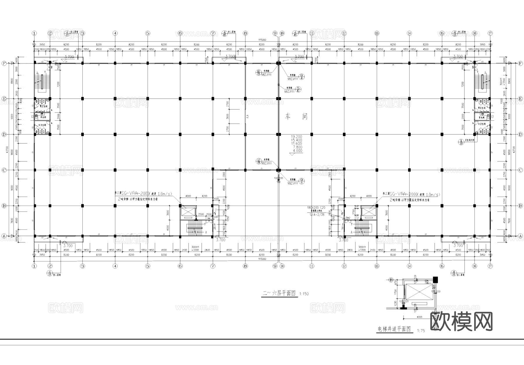 车间厂房工业建筑CAD施工图cad施工图