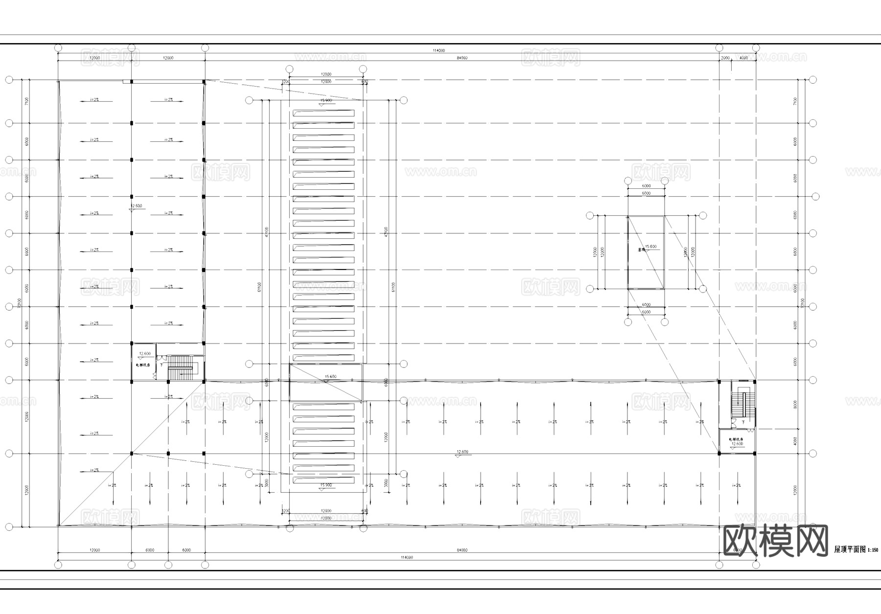工业车间仓库厂房建筑CAD施工图cad施工图