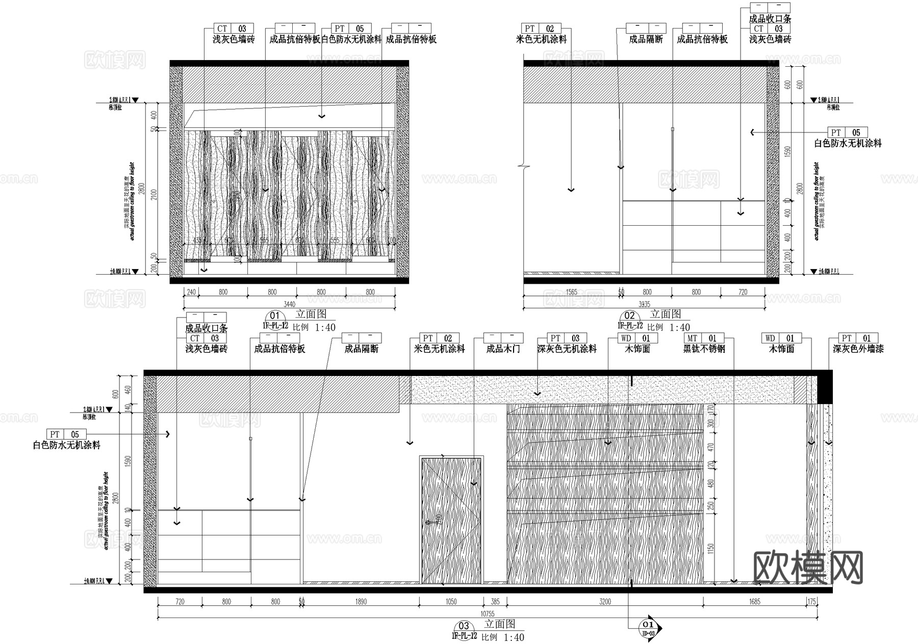 现代三层茶馆茶楼棋牌麻将会所室内工装CAD施工图cad施工图