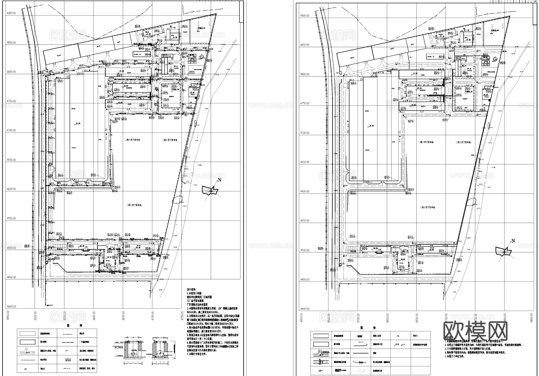 纺织厂工业园区规划平面CAD施工图cad施工图