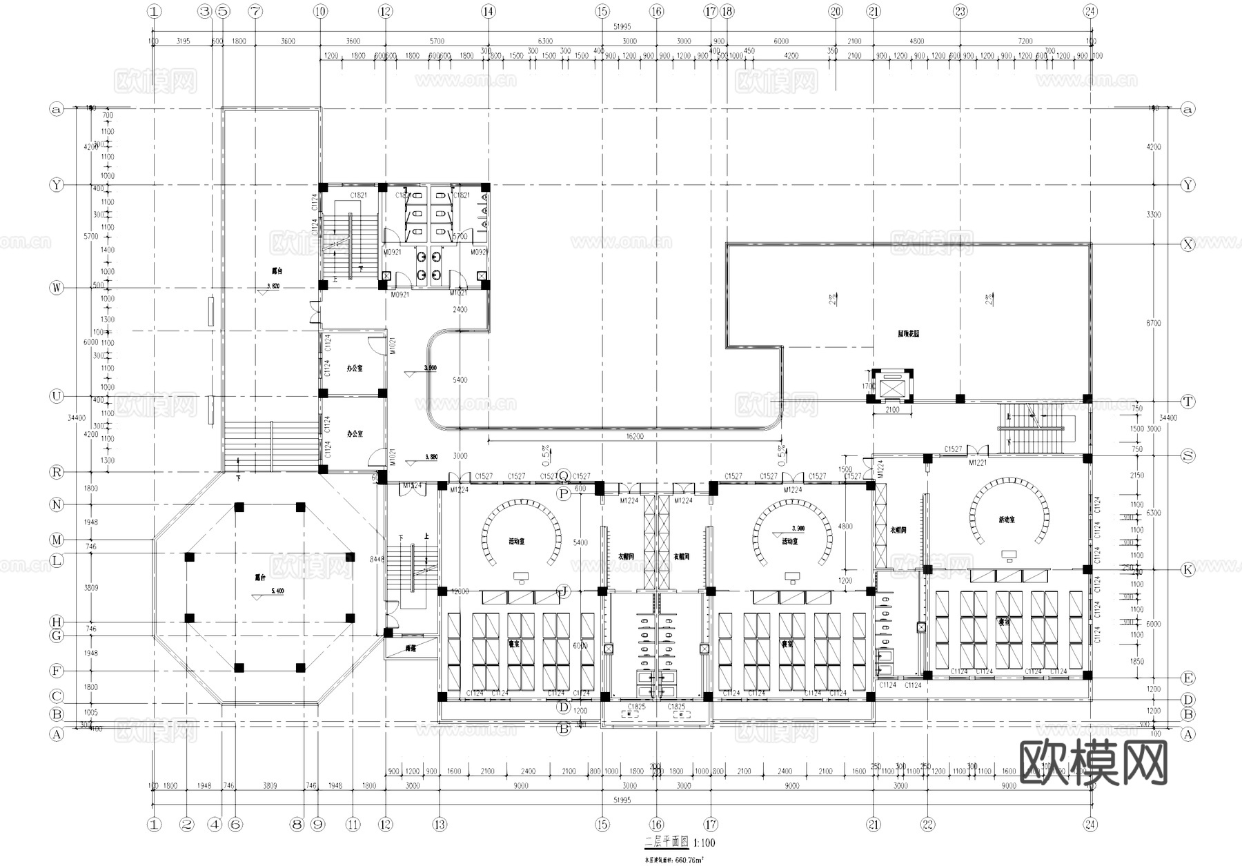 星河国际住宅小区欧式幼儿园建筑CAD施工图整套cad施工图
