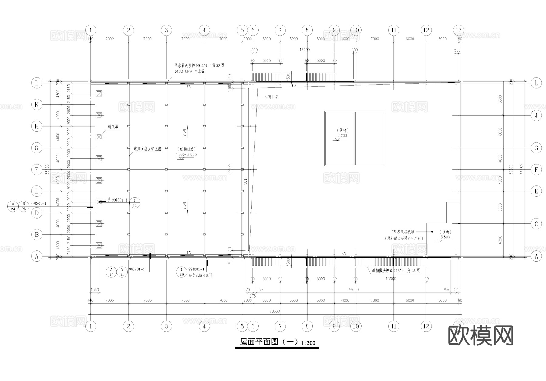 工业车间配电间建筑规划CAD施工图集cad施工图
