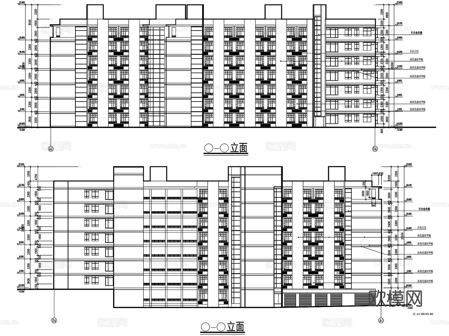 医院家属区教室公寓食堂招聘楼建筑CAD施工图集cad施工图
