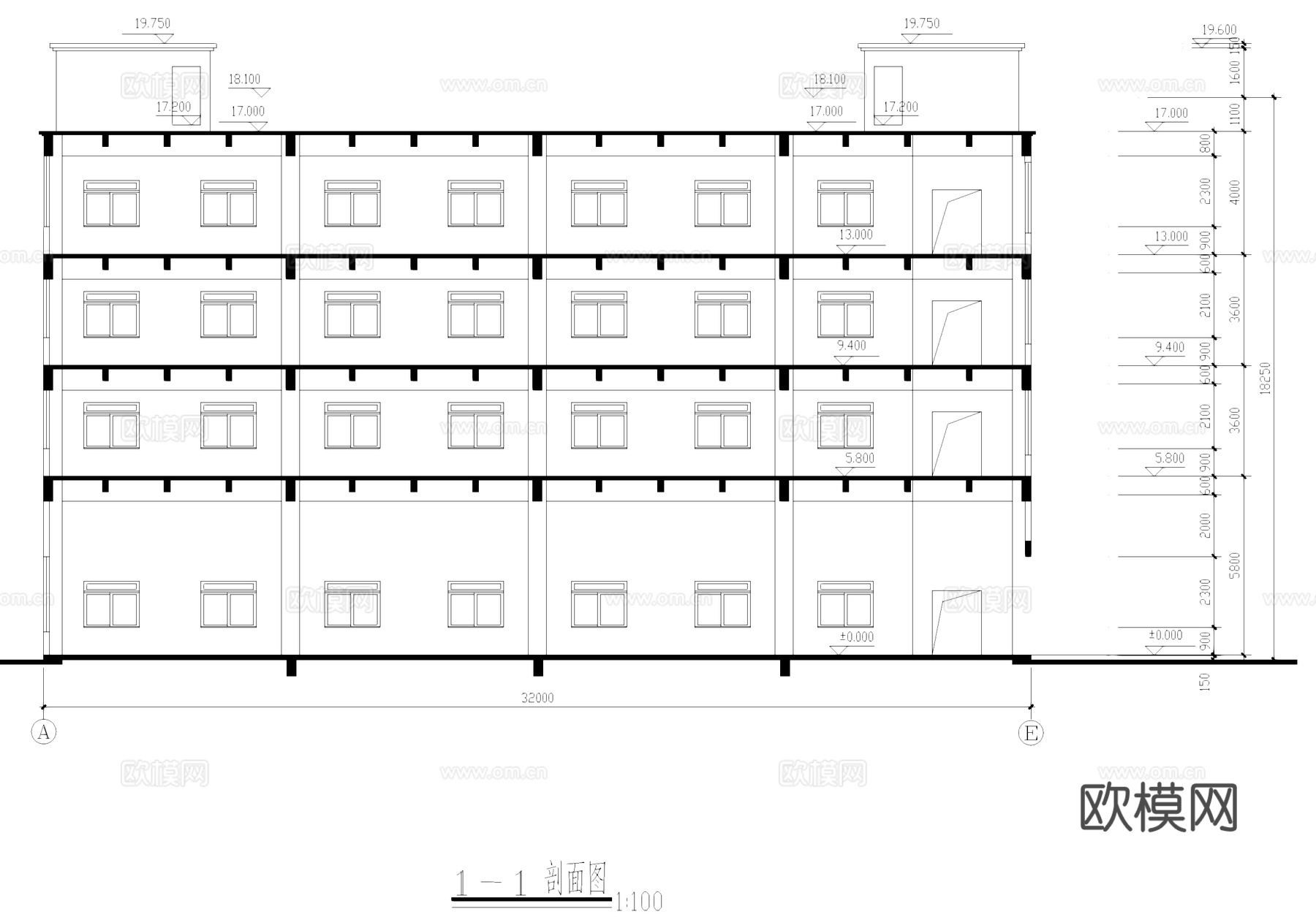 多层厂房工业建筑CAD施工图cad施工图