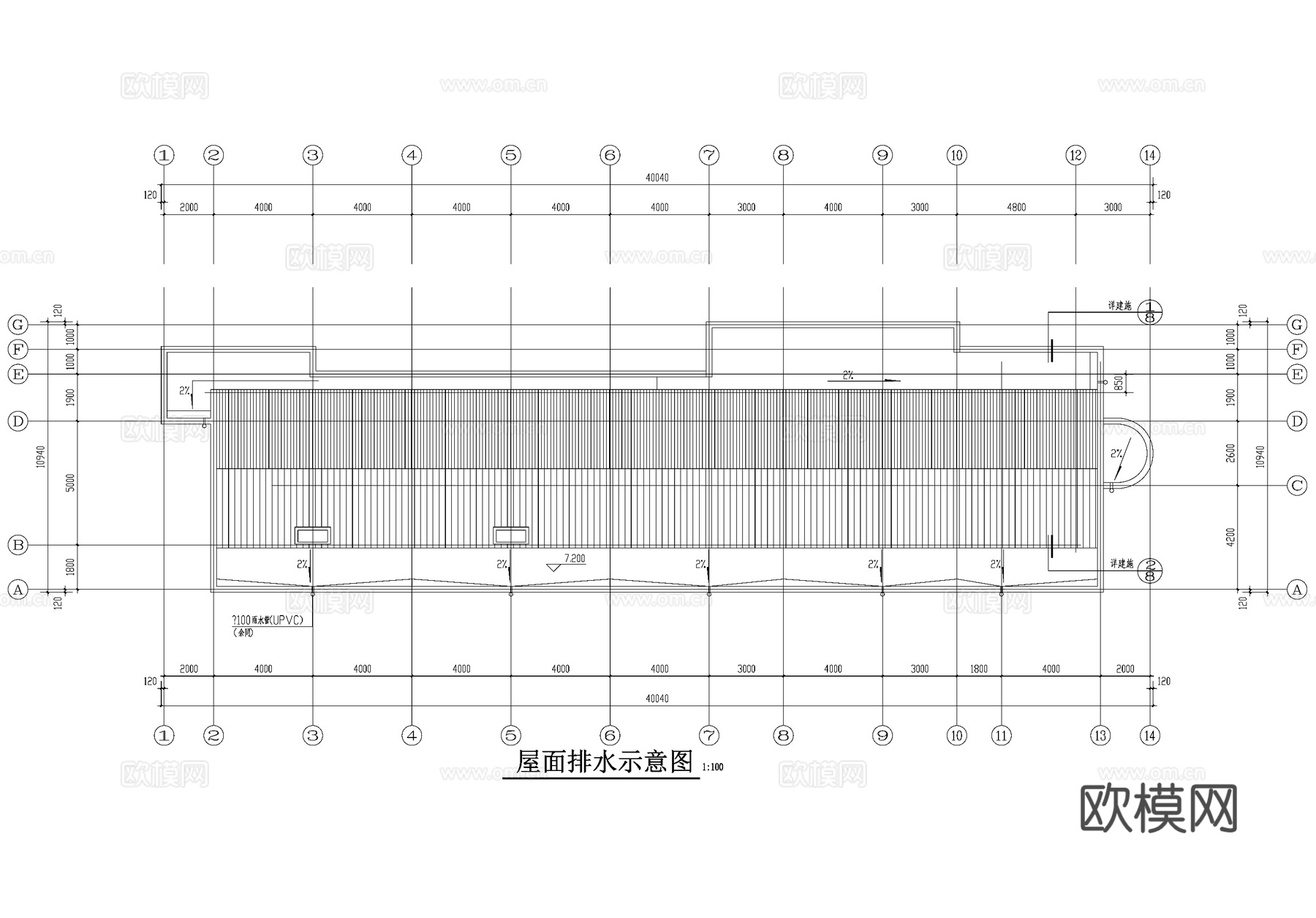 二层办公楼建筑cad施工图