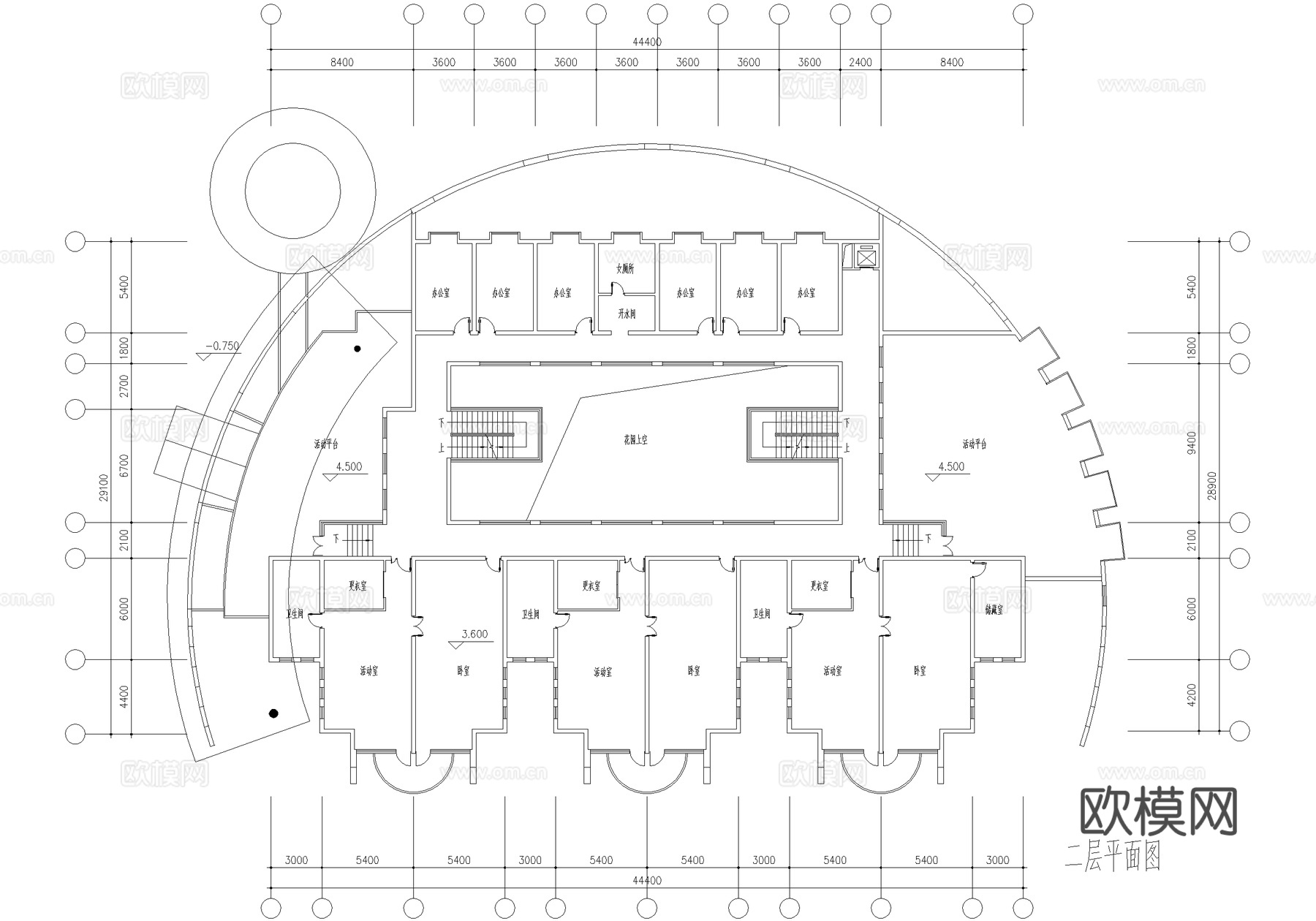 三层幼儿园托儿所建筑cad施工图