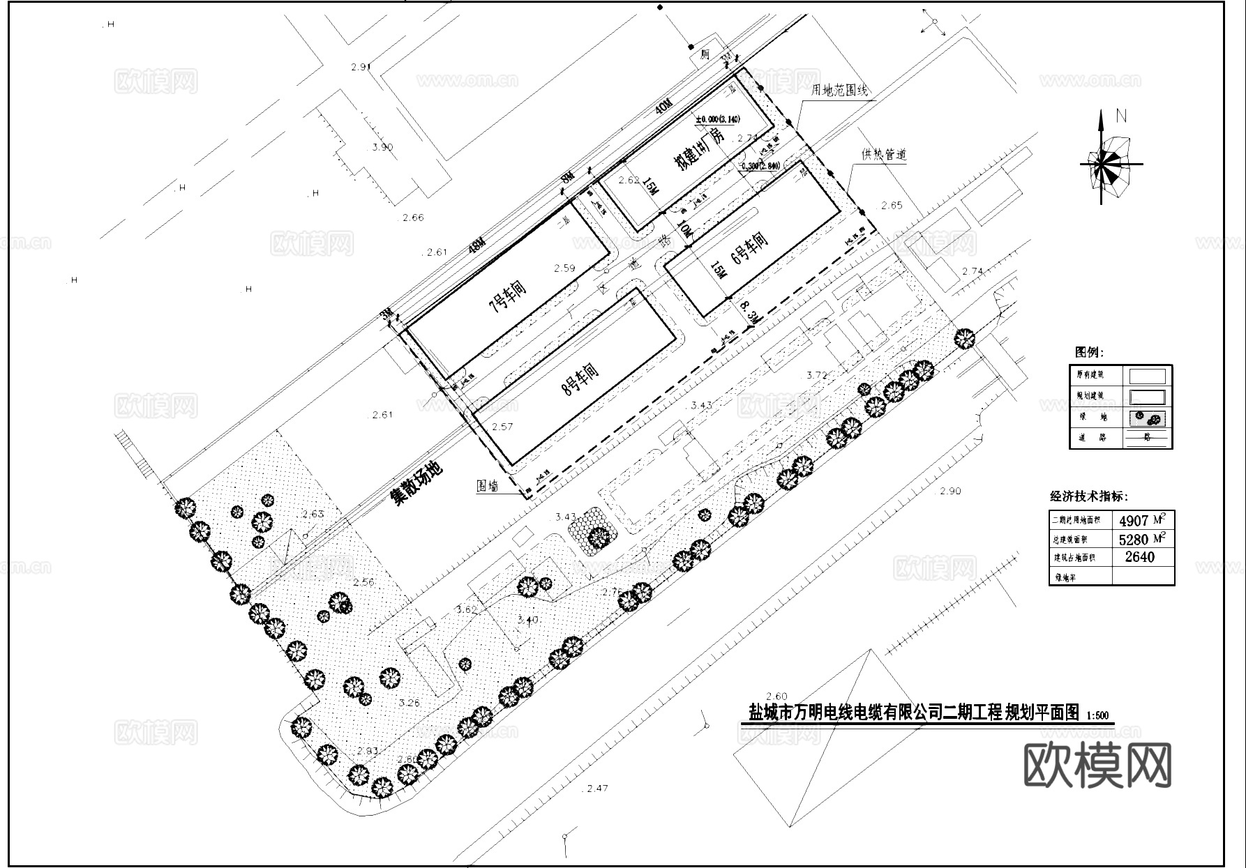 二层框架电缆电线厂房车间工业建筑CAD施工图cad施工图