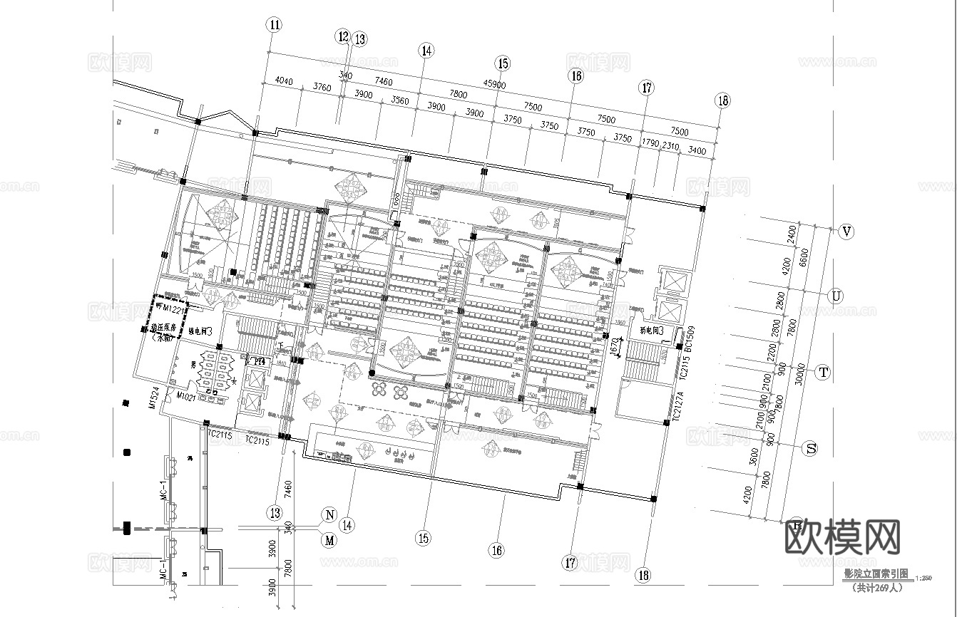 电影院 最新全套施工图设计cad施工图