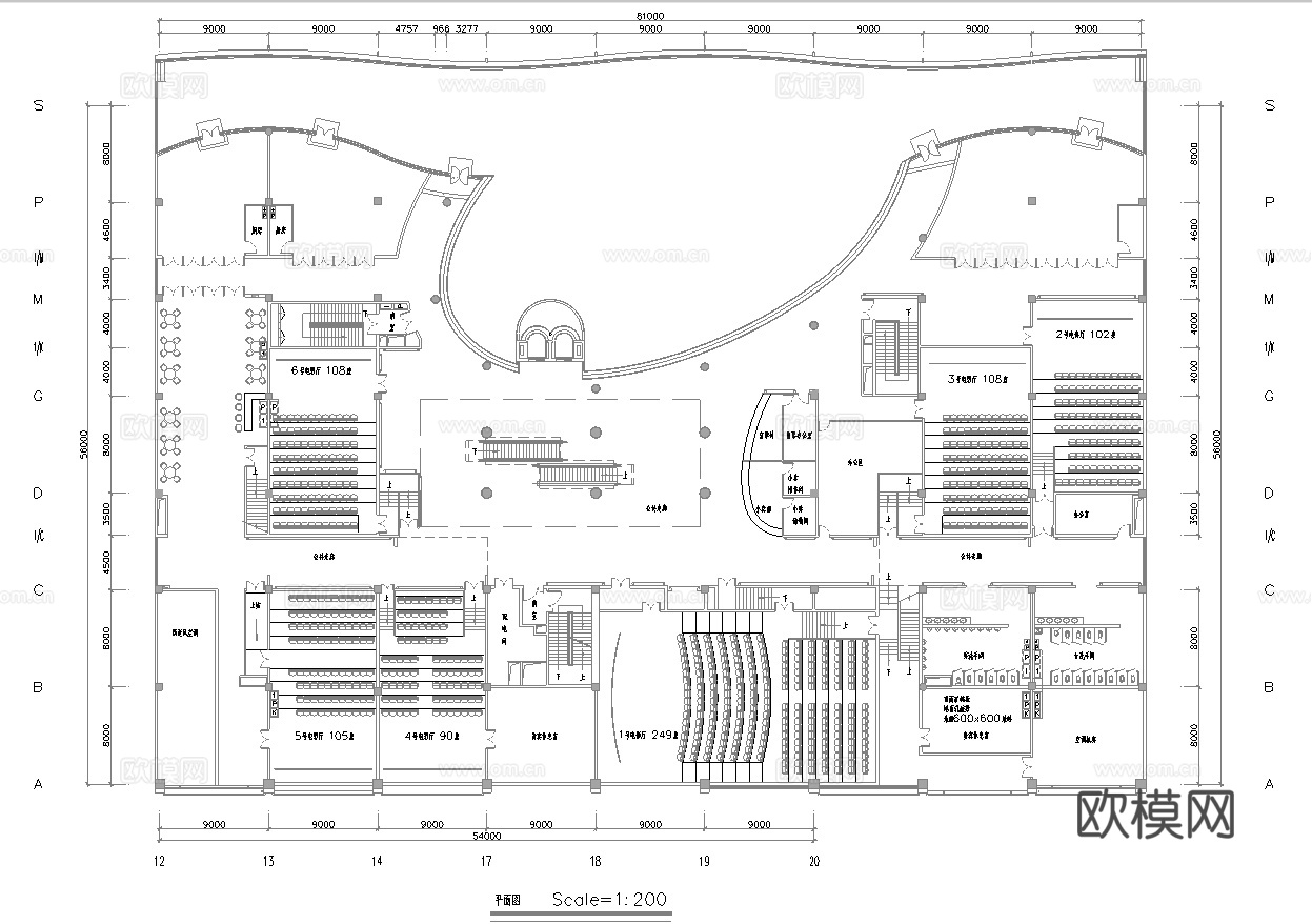 电影院 最新全套施工图设计cad施工图