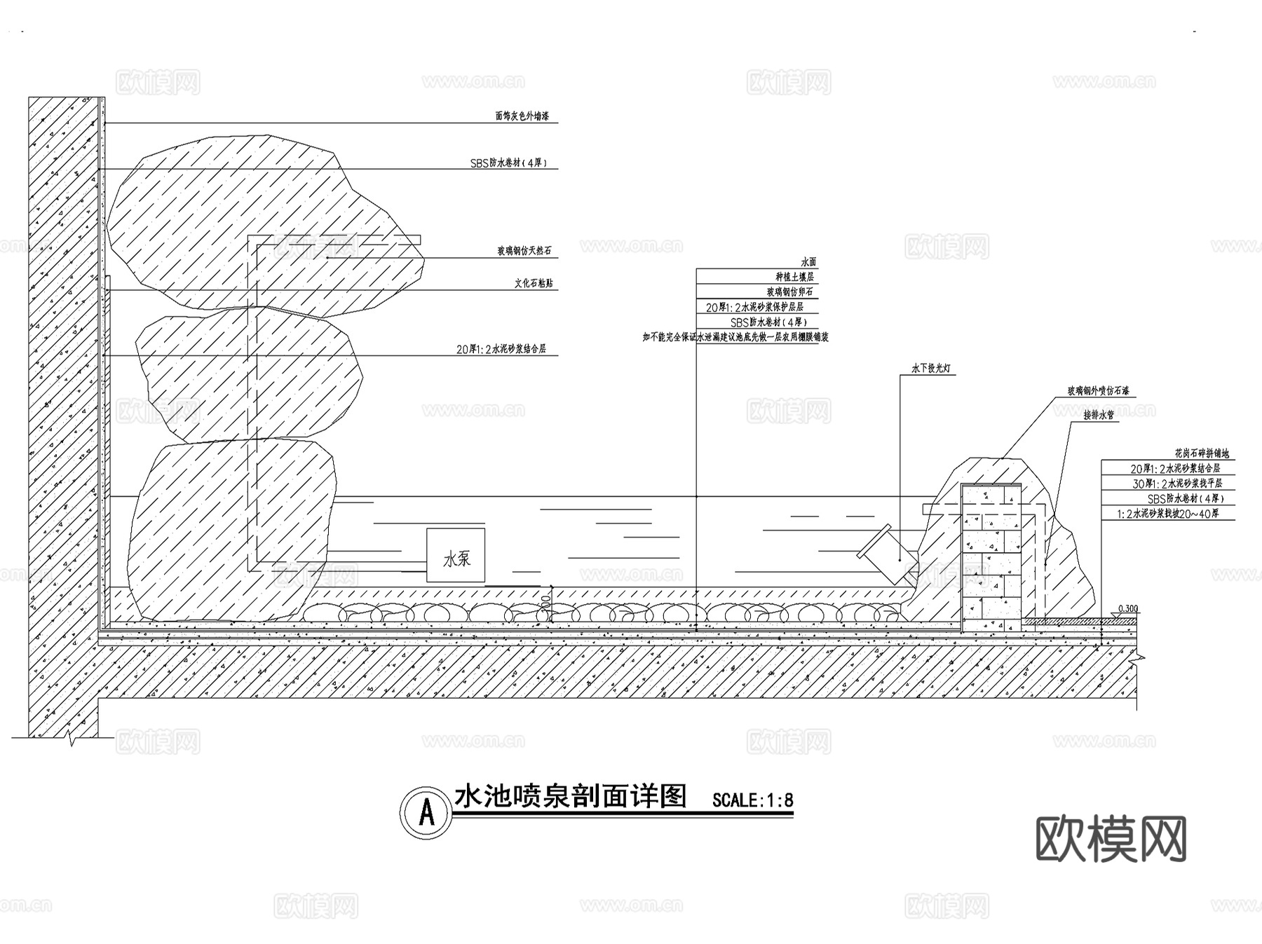 现代屋顶花园景观CAD施工图cad施工图