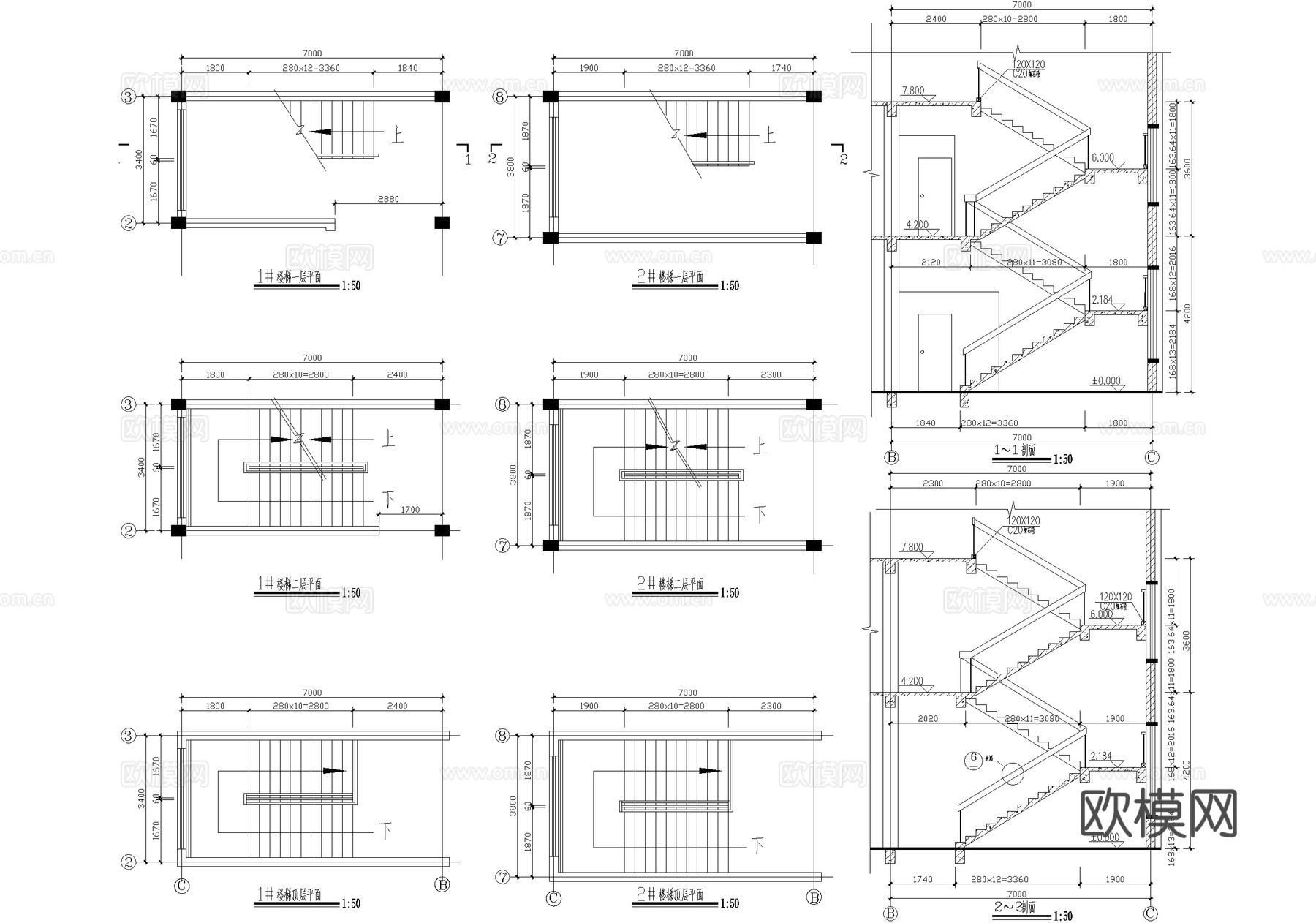 二层橡胶厂车间厂房丙类生产工业建筑cad施工图