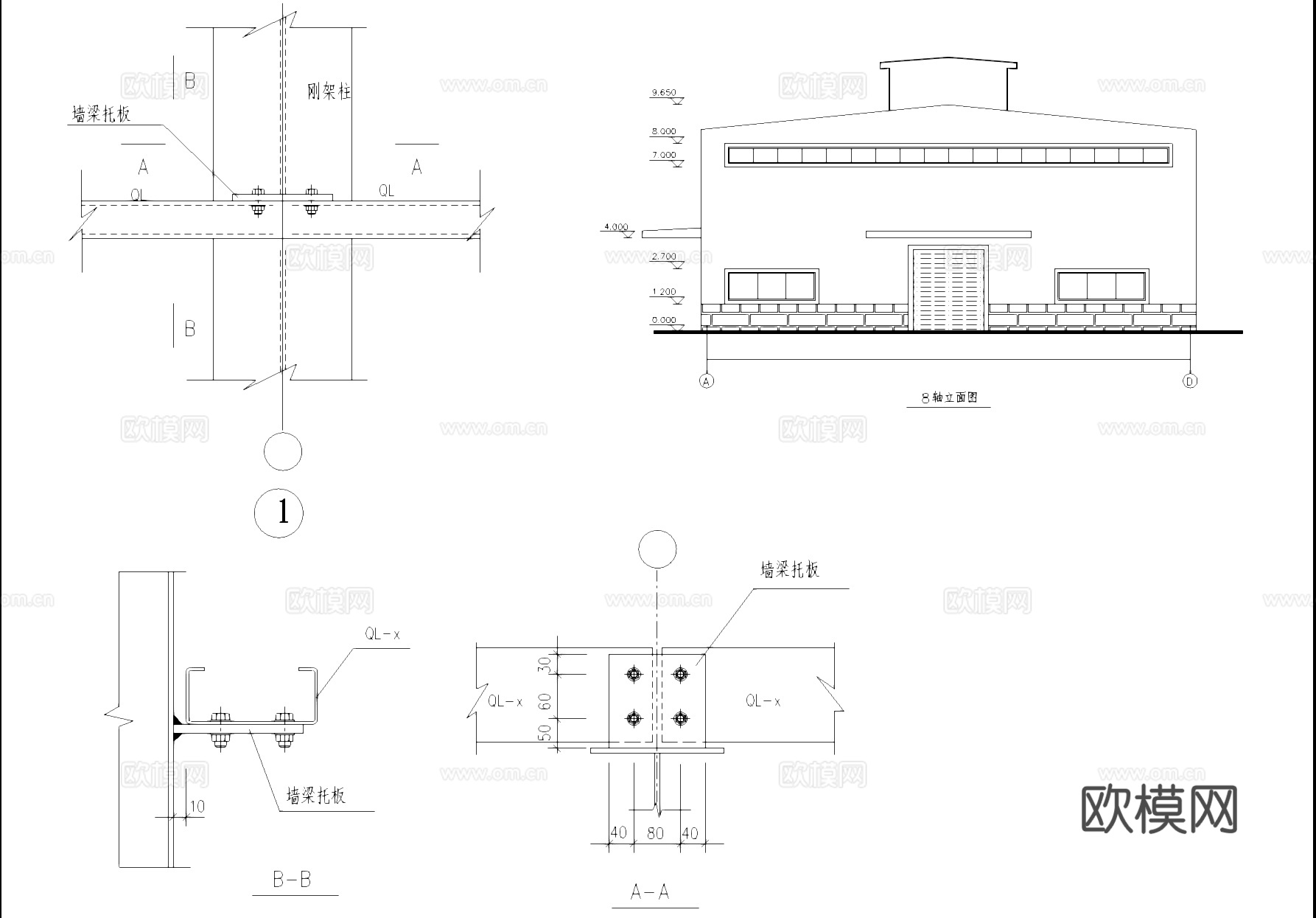 钢结构厂房工业建筑结构CAD施工图cad施工图
