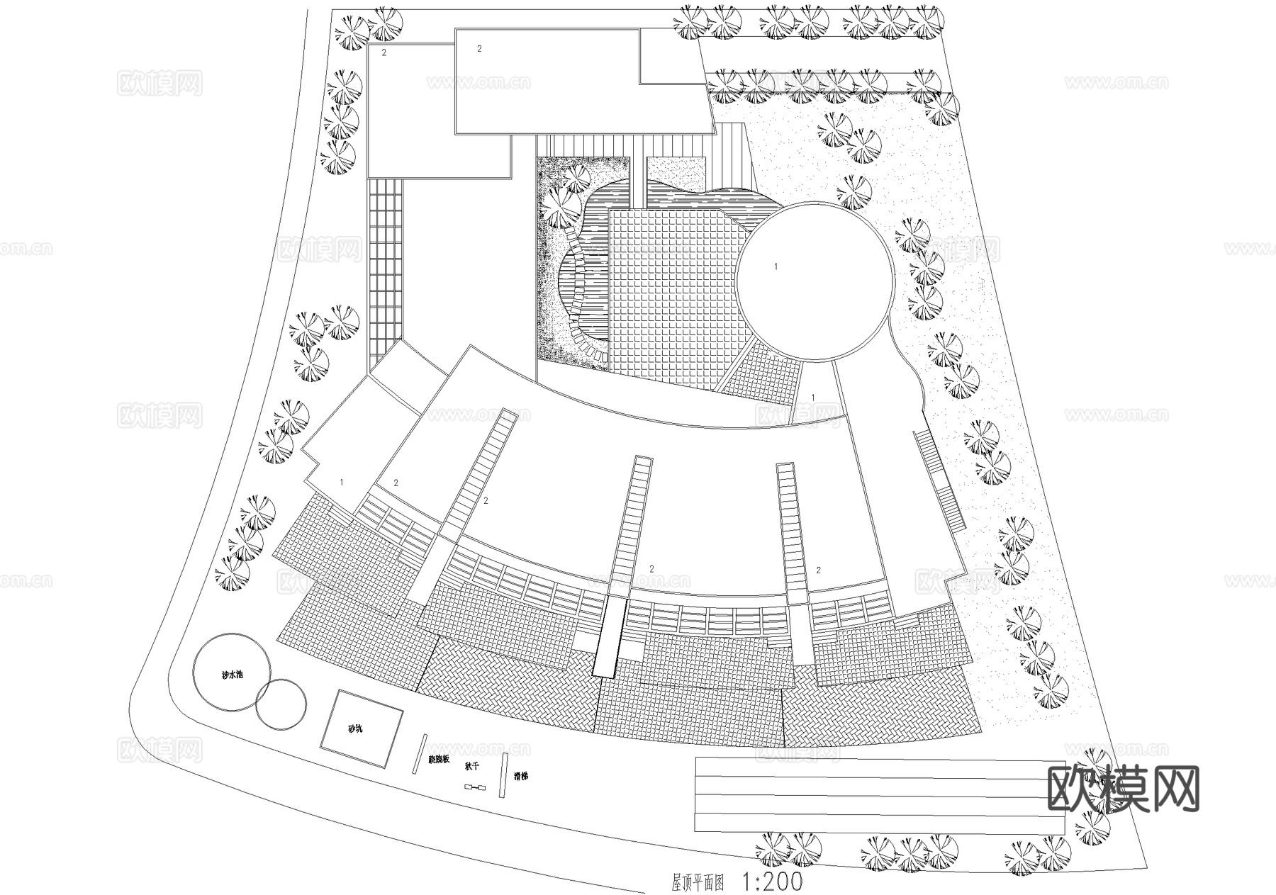 幼儿园建筑 二层托儿所cad施工图