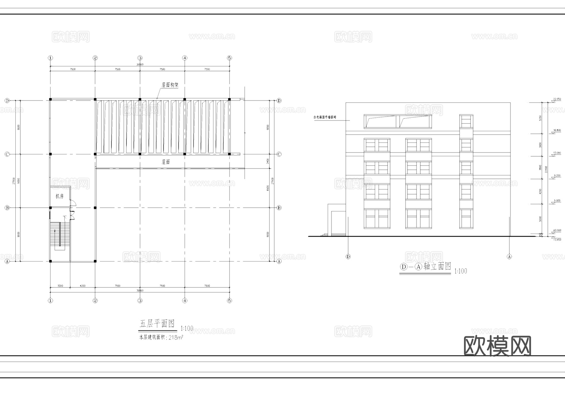 丁类车间厂房工业建筑CAD施工图cad施工图