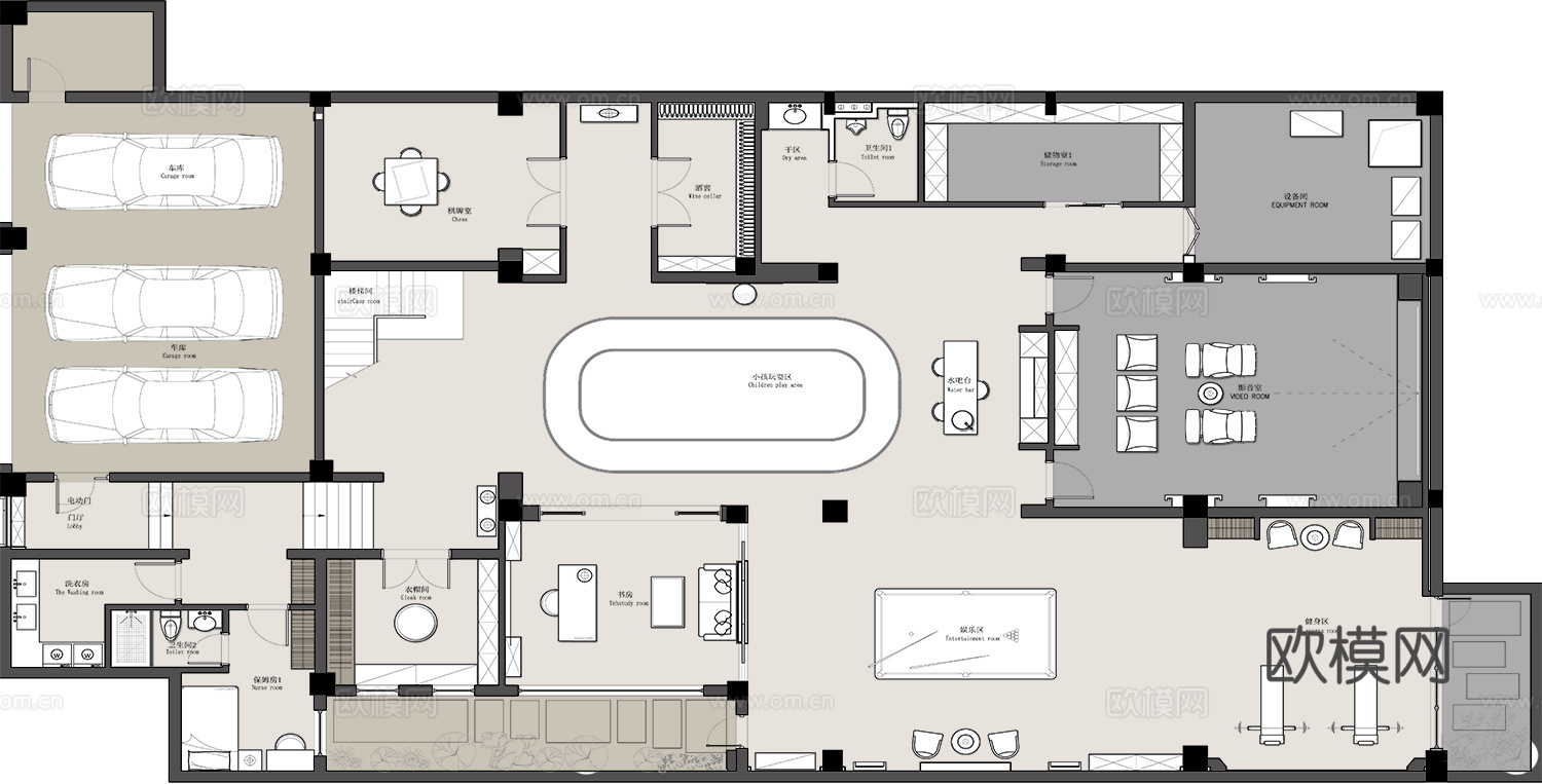 别墅样板间  最新全套施工图设计cad施工图