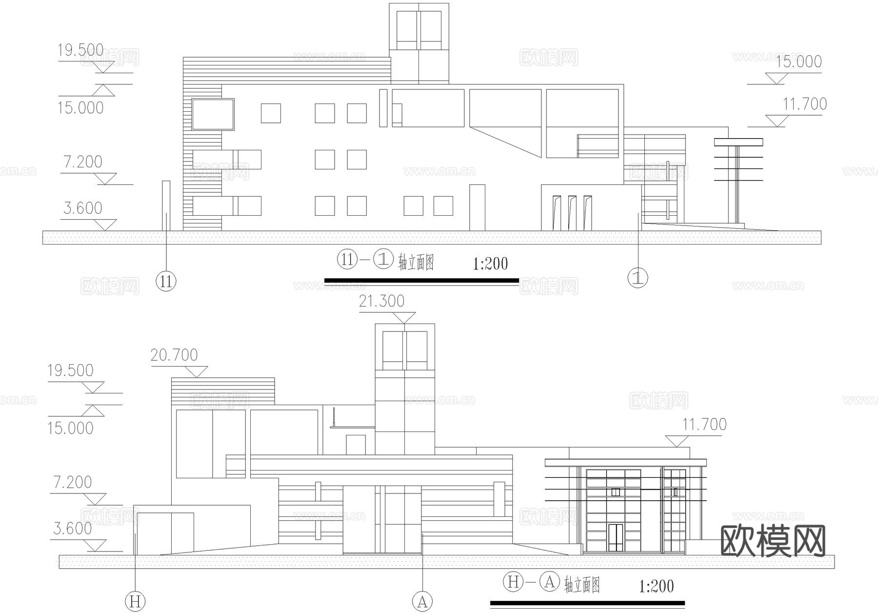幼儿园建筑 四层托儿所cad施工图