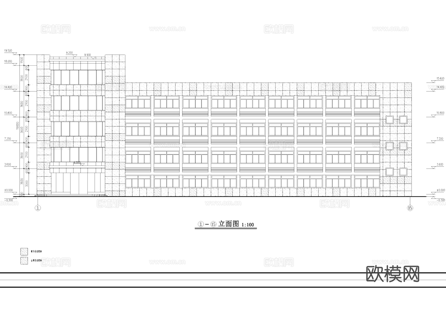 厂区办公楼建筑CAD施工图cad施工图