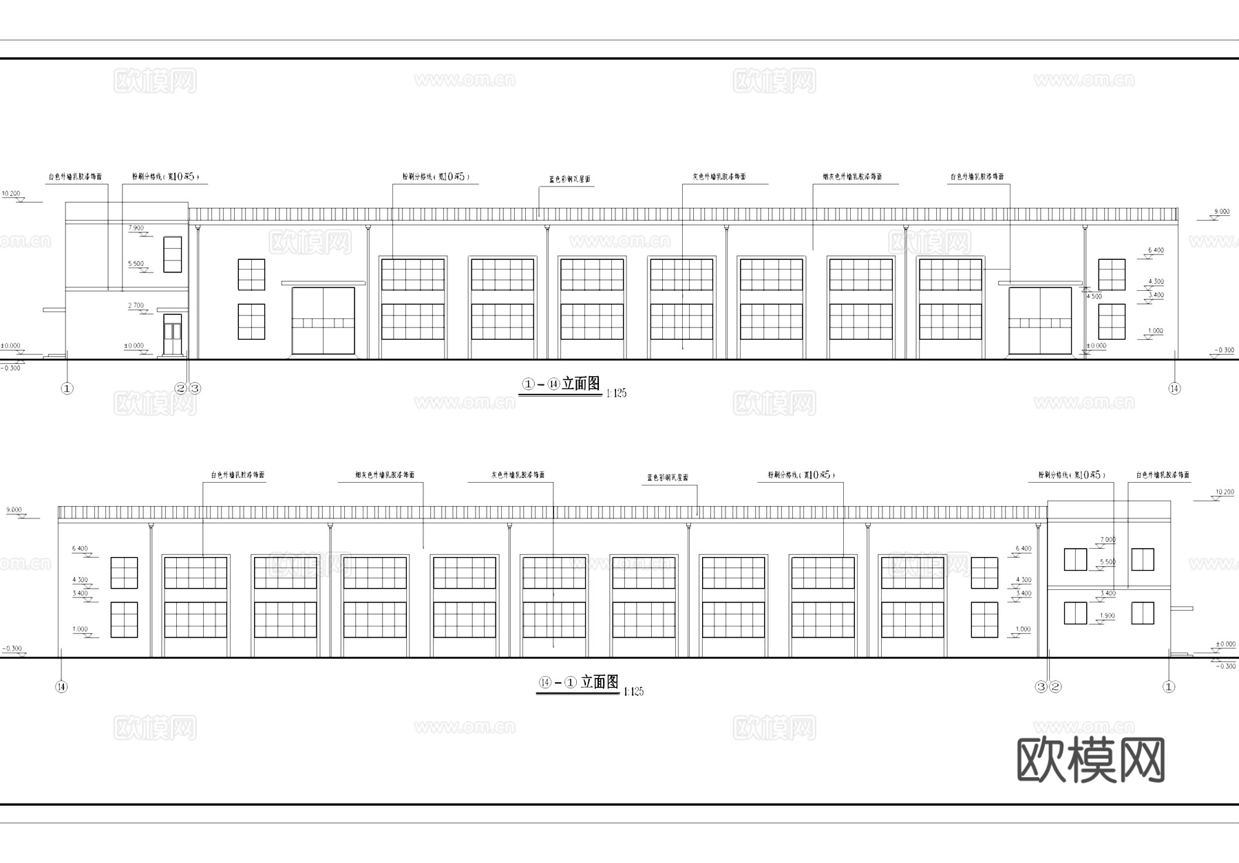 二层车间厂房工业建筑CAD施工图cad施工图