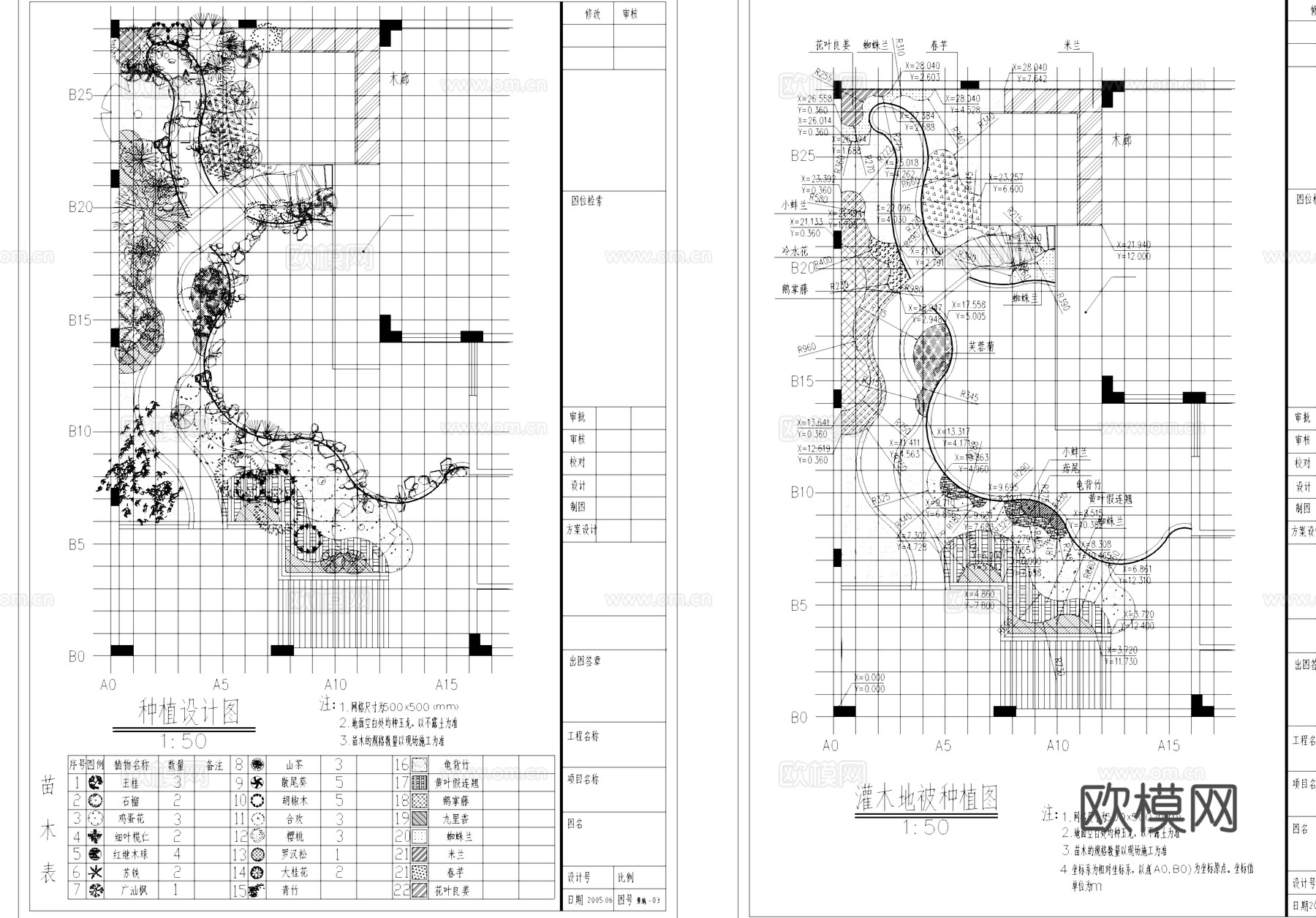 小庭院景观CAD施工图集cad施工图