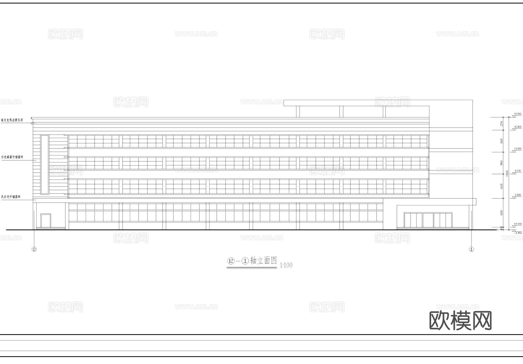 丁类车间厂房工业建筑CAD施工图cad施工图