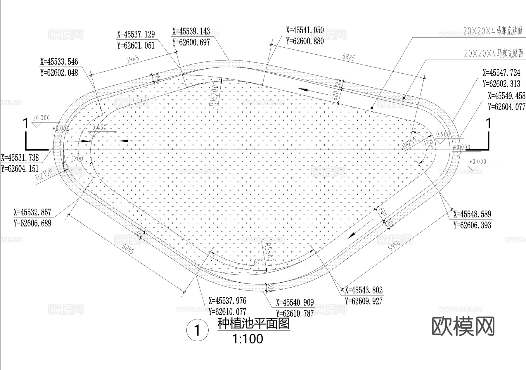 种植池 花池 花坛cad施工图