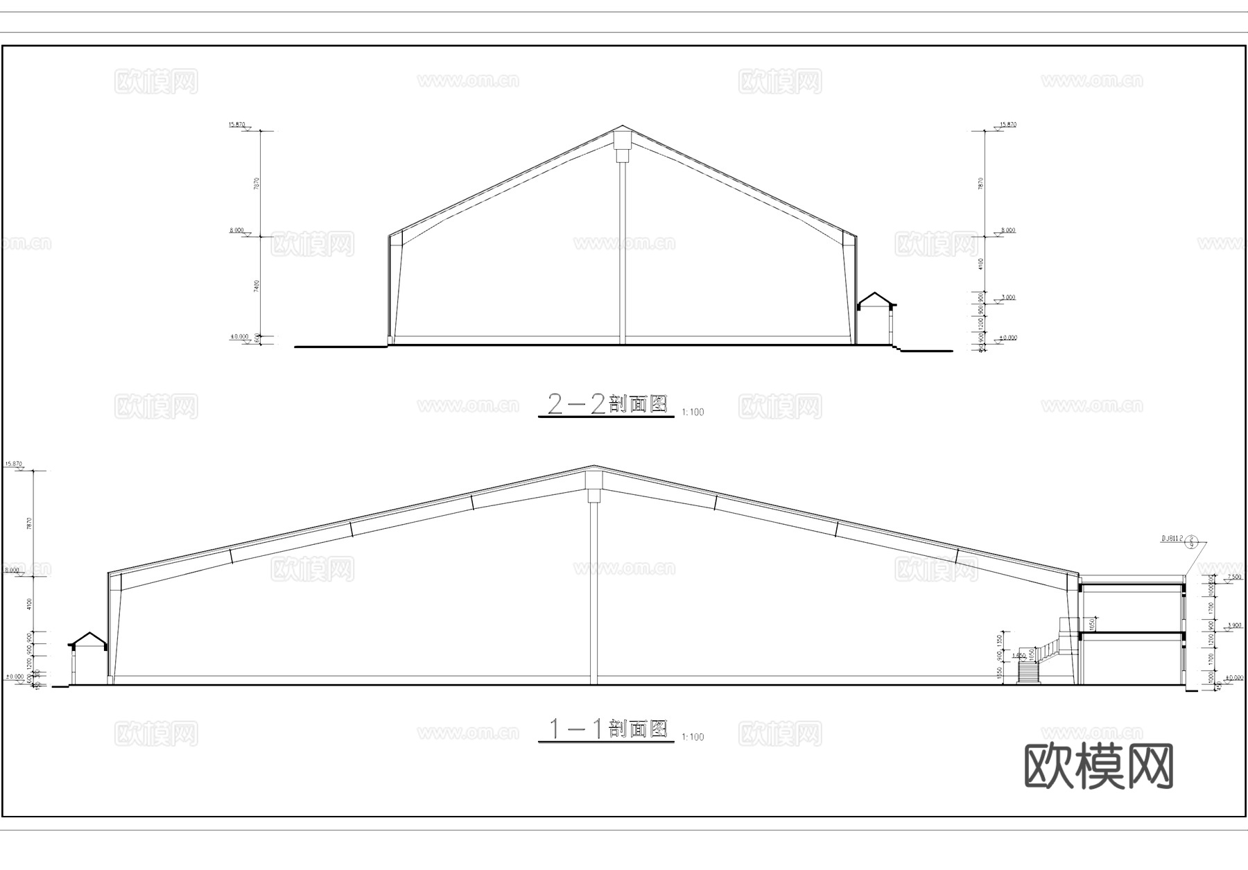 钢结构海珍品养殖大棚建筑CAD施工图cad施工图