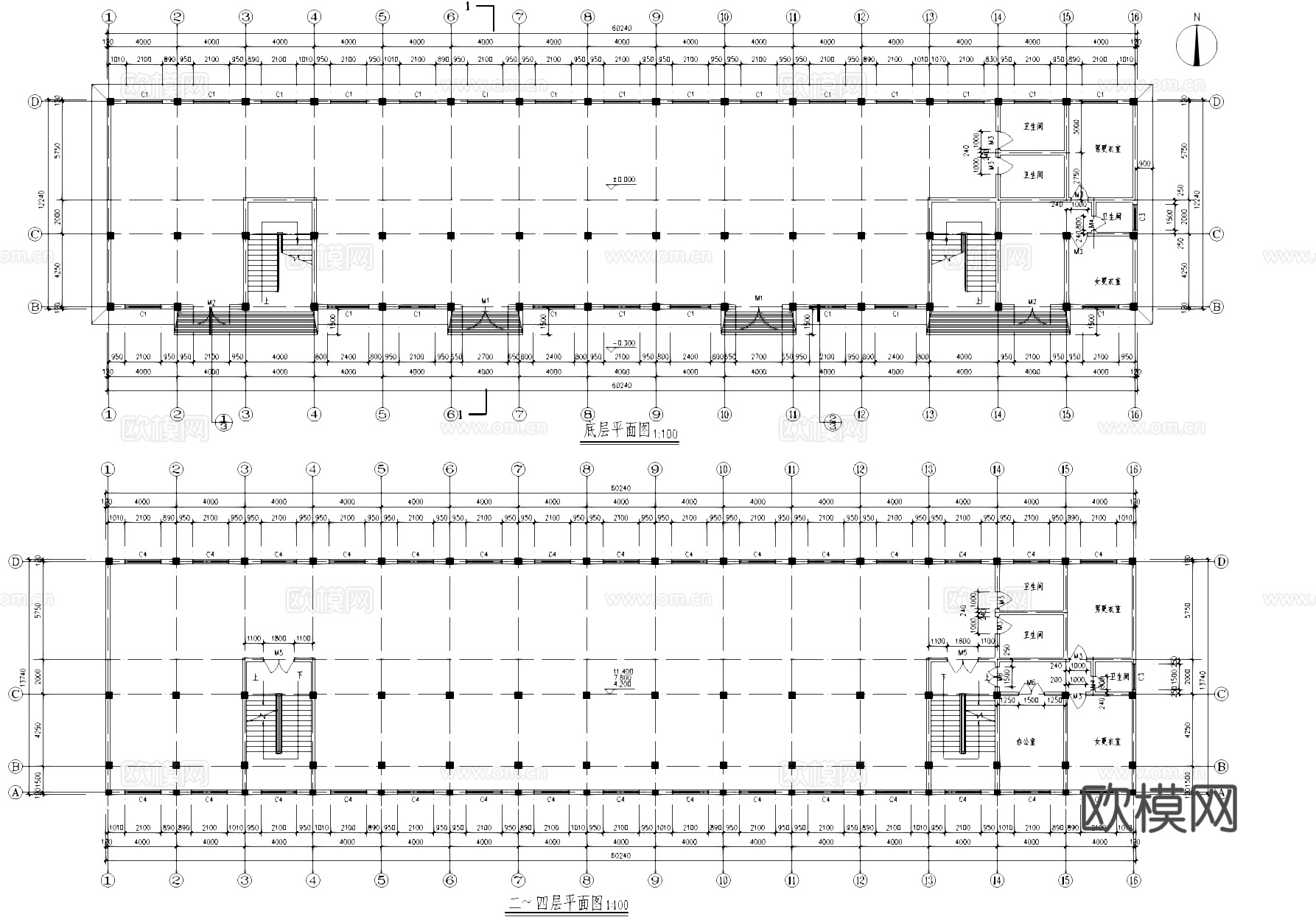 嘉越针织厂车间厂房工业建筑CAD施工图cad施工图