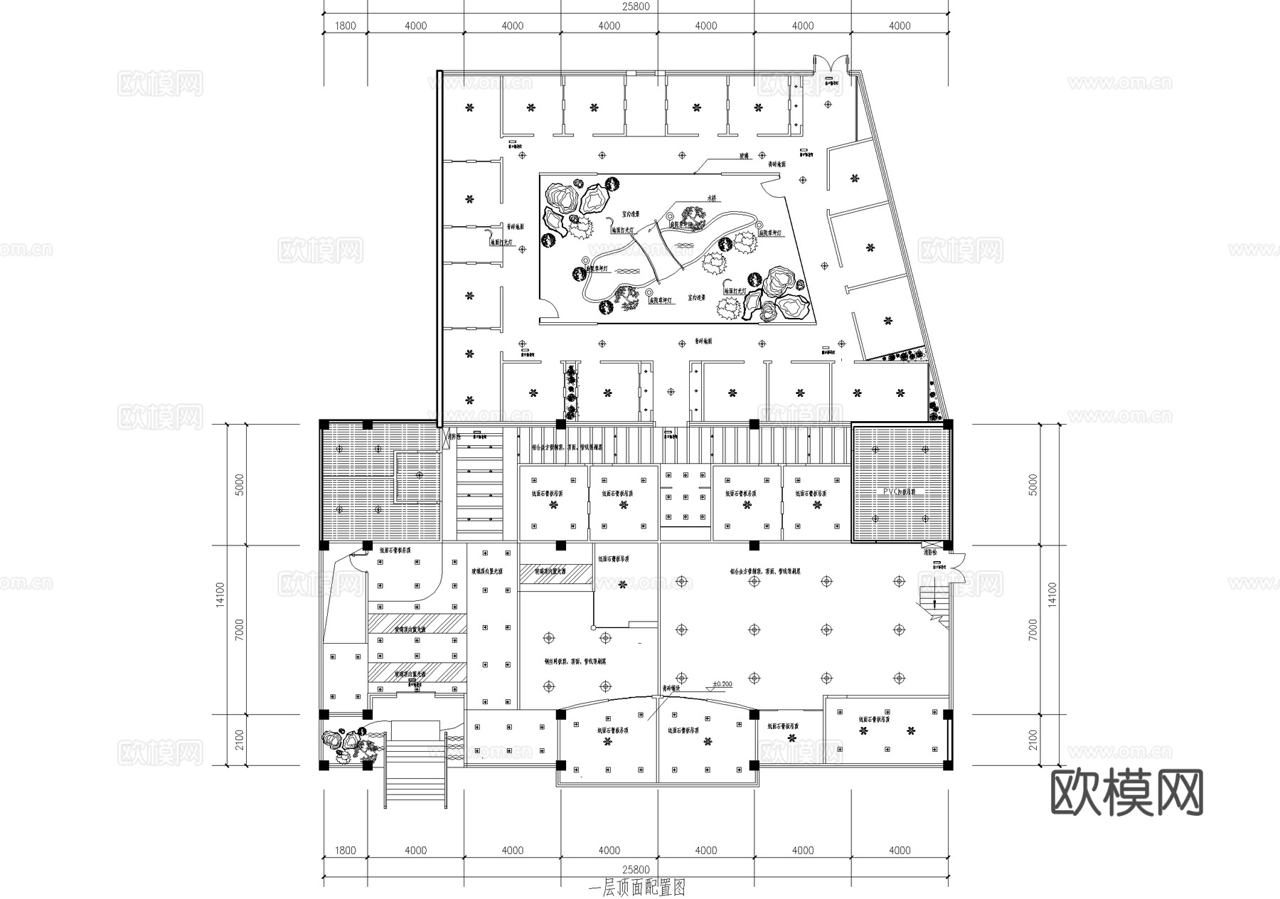 茶馆 二层茶室茶吧会所 茶楼cad施工图