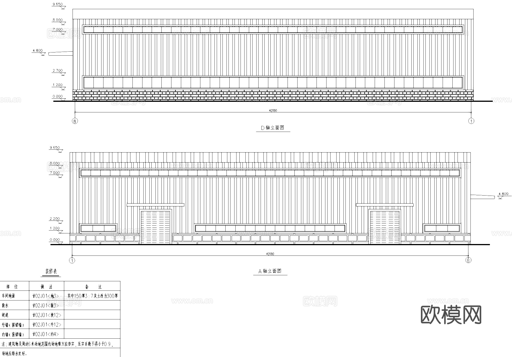 钢结构厂房工业建筑结构CAD施工图cad施工图