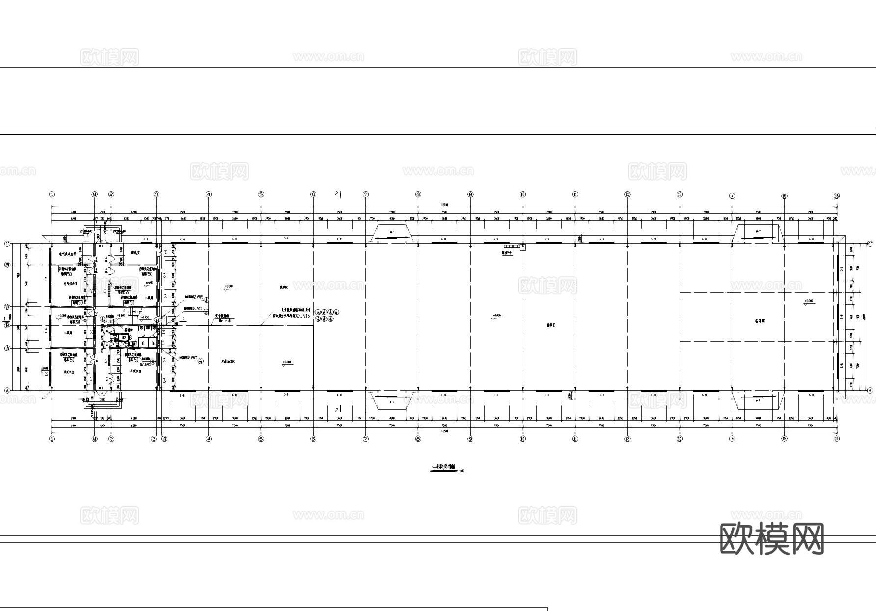 检修车间车床加工厂房工业建筑结构CAD施工图cad施工图