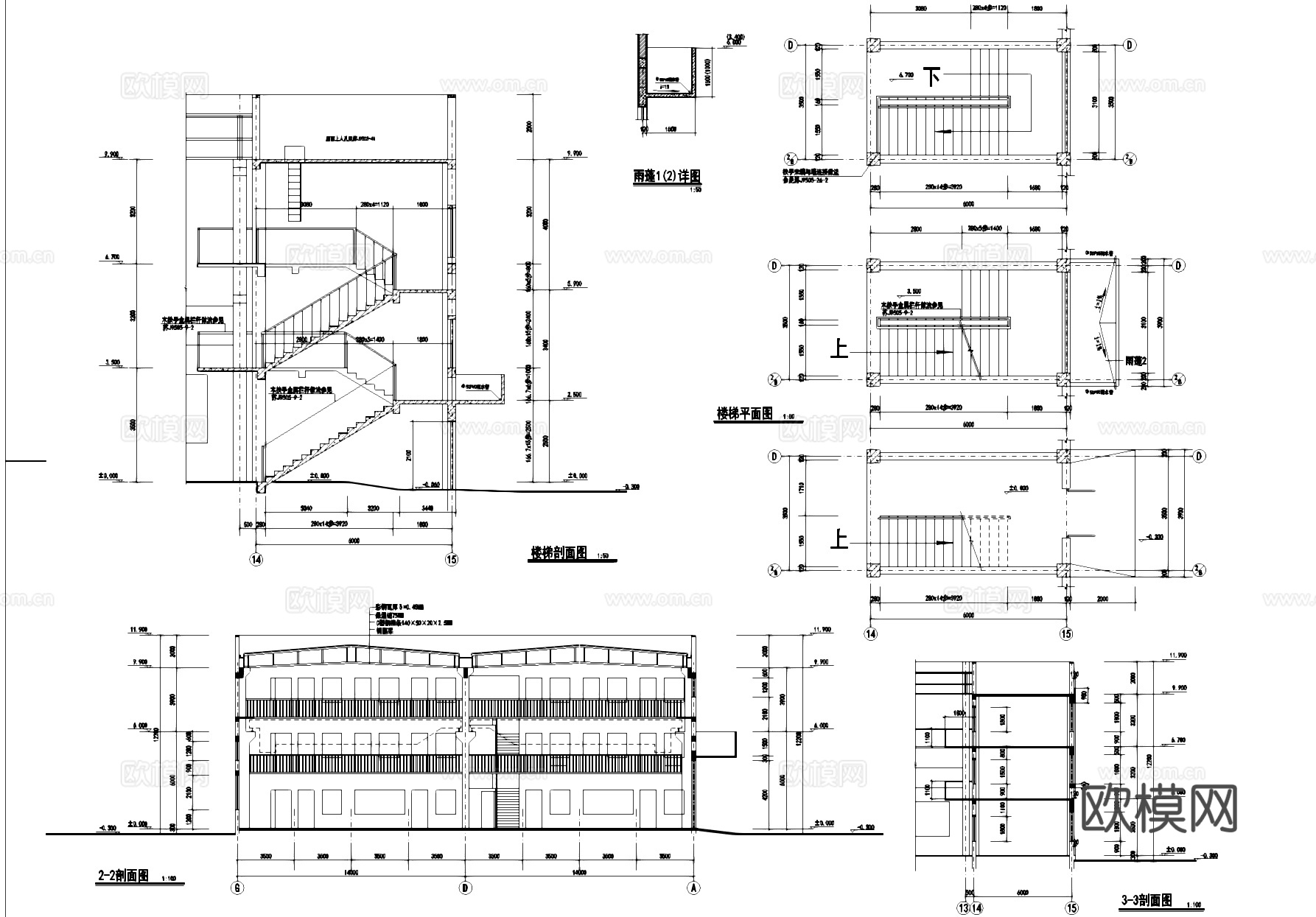 工业车间厂房建筑CAD施工图cad施工图
