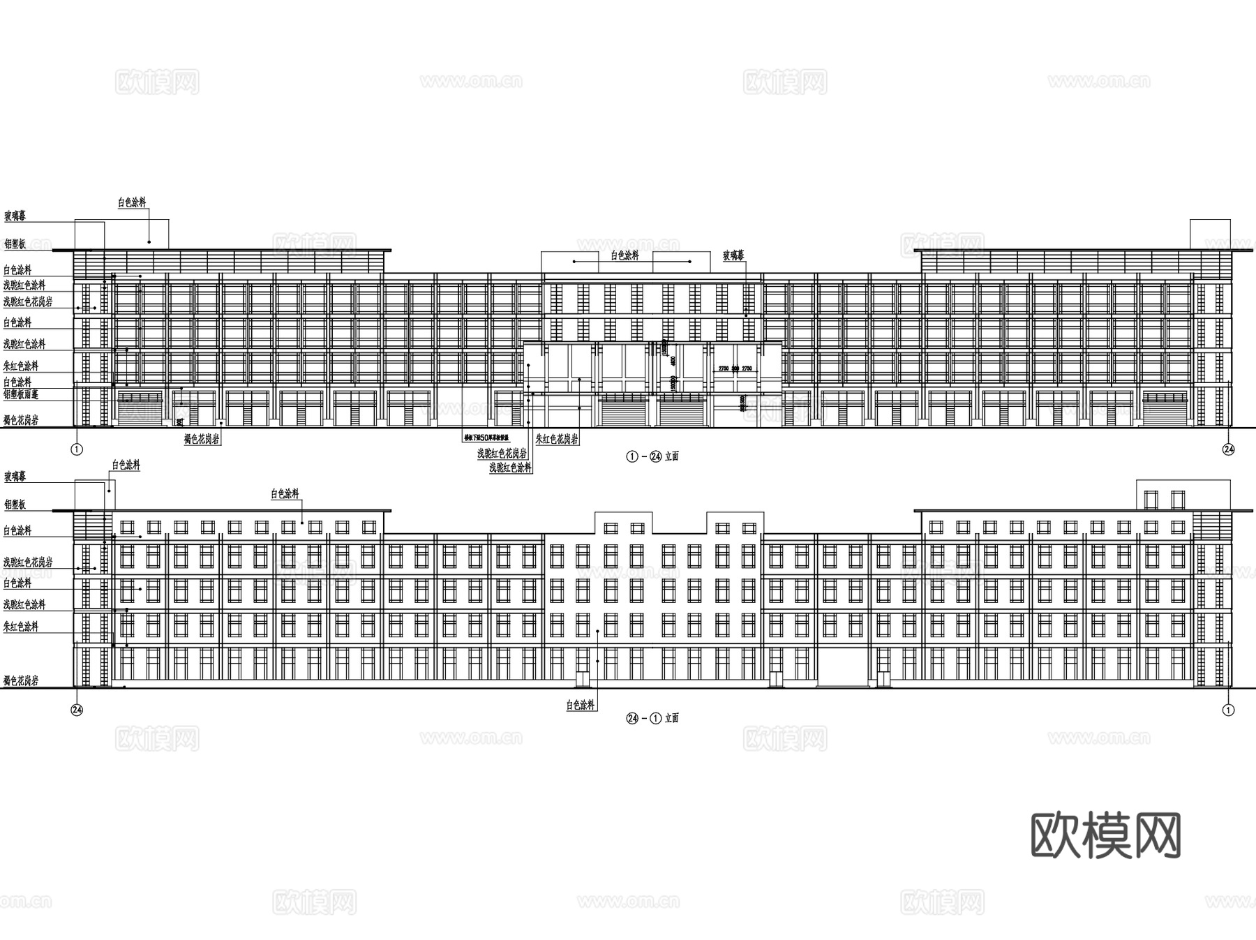 五层框架厂房工业建筑CAD施工图cad施工图