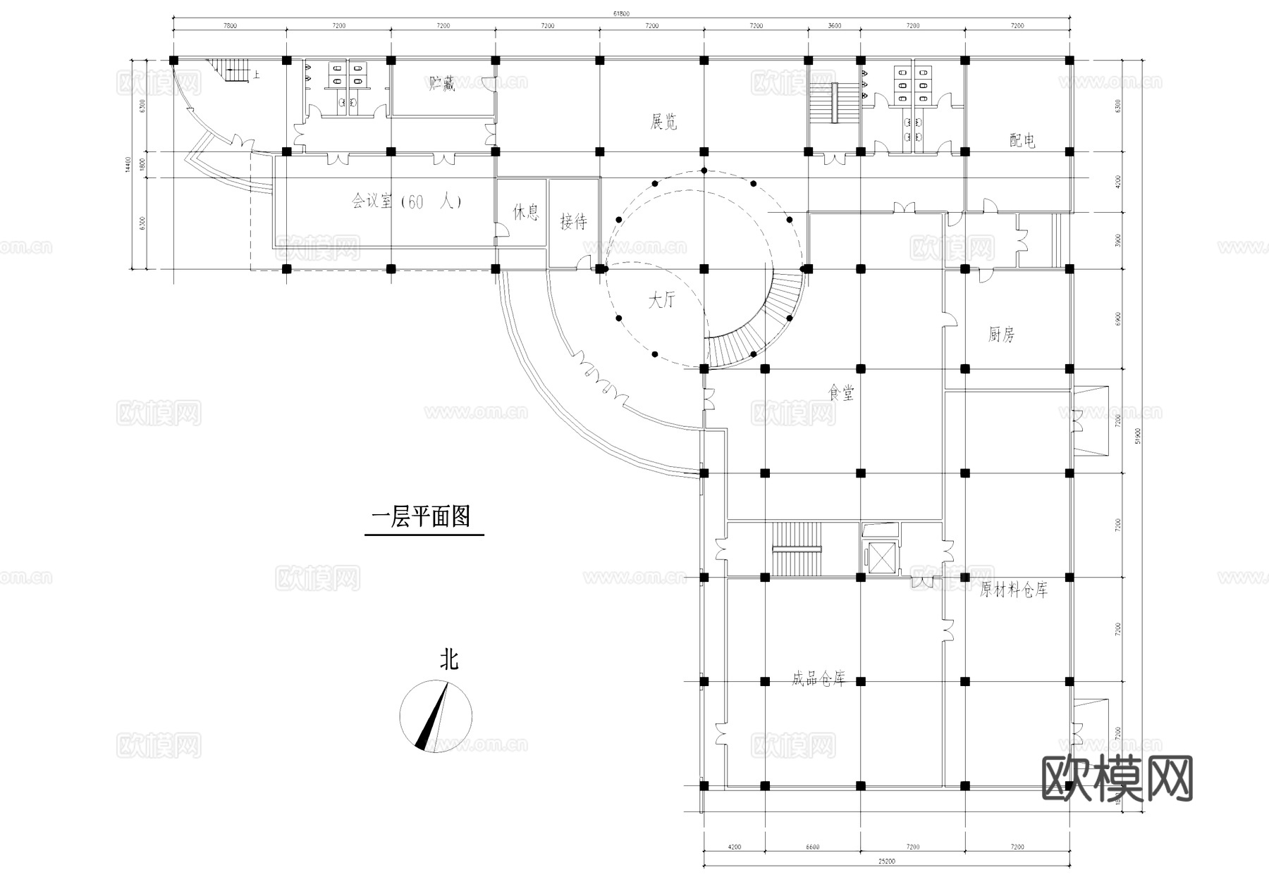 工业厂房车间大楼建筑CAD施工图集cad施工图